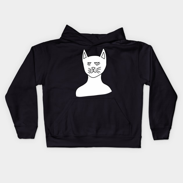 Tired Cat Kids Hoodie by Dani Draws